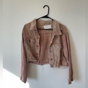 Distressed Cropped Denim Jacket